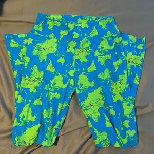 LuLaRoe one size earth/map leggings